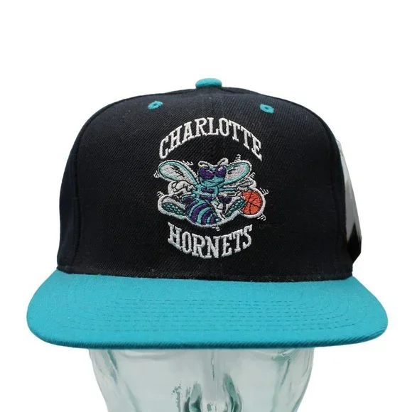 Charlotte Hornets サイン入りキャップ Vintage Charlotte Hornets Starter Snapback Pinstripe Hat NBA